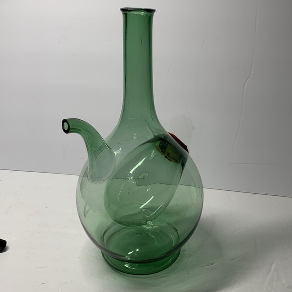 Vintage Green Blown Glass Jug with Ice Bucket Included, Empoli, Italy - Picture 6 of 12